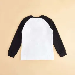 YU by Pantaloons Kids Black & White Printed Full Sleeves Sweatshirt image 4