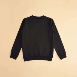 YU by Pantaloons Kids Black Printed Full Sleeves Sweatshirt image 4