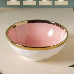 Nestasia Premium Quality Pink & Golden Ombre Appetizer Bowl For Serving Deserts & Snacks (300 ml) image 4