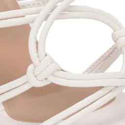 Clog London Women's White Cross Strap Stiletto image 4