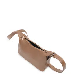 Fastrack Tan Solid Faux Leather Sling Handbag image 4