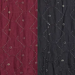 Kemza Pack Of 2 Geometric Embroidered Chanderi Cotton Dupatta With Sequinned image 3