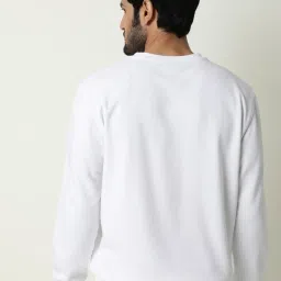 Rare Rabbit White Cotton Regular Fit Embroidered Sweatshirt image 2