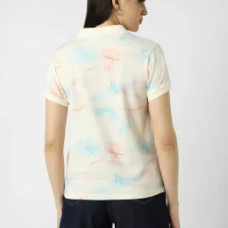 Van Heusen Cream Cotton Printed Top image 2