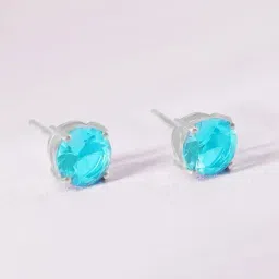 Zavya Solitaire Serenity Rose Gold Plated Stud Earrings-picture-23