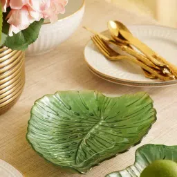 Pure Home and Living Green Glass Decorative Platter-picture-24