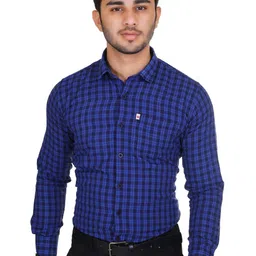 Marc Laurent Men Comfort Spread Collar Tartan Checked Cotton Casual Shirt-picture-18