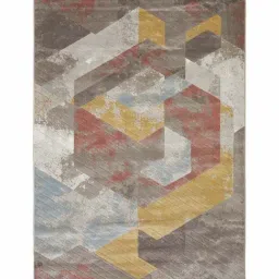 Obsessions Peach & Brown Geometric Carpet - Large image 2