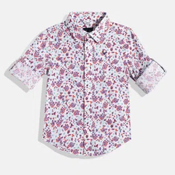 Allen Solly Junior Boys Sport Fit Floral Printed Pure Cotton Casual Shirt-picture-36