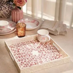 Pure Home and Living Pink Mother of Pearl Square Tray-picture-35