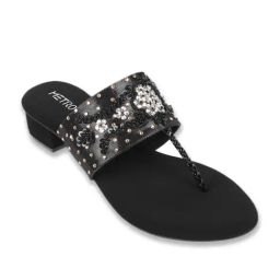 Metro Women's Black Thong Sandals-picture-20