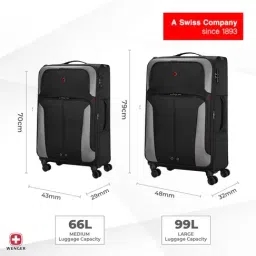 Wenger Charcoal Castic Large Soft Sided Expandable Checked Luggage - Set of 2 image 4