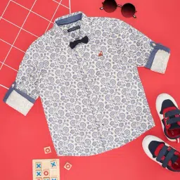 Pantaloons Baby Kids Blue Indigo Cotton Printed Full Sleeves Shirt-image-29