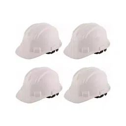 Rahul Professionals Polyethylene Shell Hiking Nape Type Hard Hat White Safety Helmet with Adjustable Chin Strap Closer Free Size (Pack of 4)-picture-38