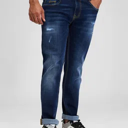 SPYKAR Men Skinny Fit Low-Rise Mildly Distressed Light Fade Stretchable Jeans image 1