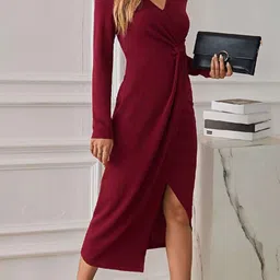 StyleCast Georgette V-Neck Wrap Midi Dress-image-23