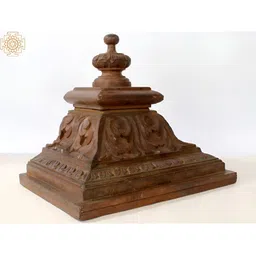 Exotic India Brown Wooden Temple Shikhar Wall Hanging-image-52