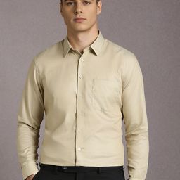 Louis Philippe Men Textured Spread Collar Pure Cotton Formal Shirt-picture-28