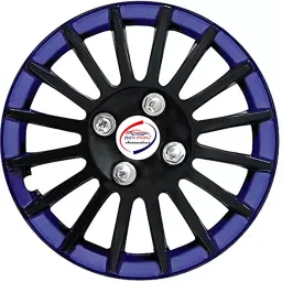 Auto Pearl CBB10 R12 304.8 mm (12 Inch) Press Type Wheel Hubcap with Retention Ring Glossy Black Blue Wheel Cover for Universal for Car Universal for Car (Set of 4) image 4