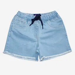 Kiddopanti Frayed Edge Denim Hot Shorts - Light Blue-picture-24