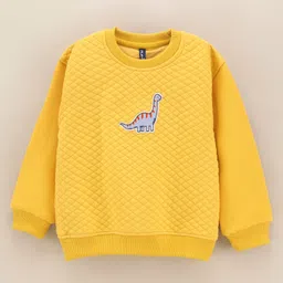 Little Kangaroos Full Sleeves Sweatshirt Dinosaur Patch - Yellow-image-34