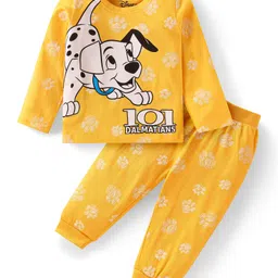 Babyhug Disney Single Jersey Knit Full Sleeves Night Suit With 101 Dalmatians Graphics - Yellow-picture-18