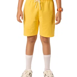 Plan B Cotton Exclamation Mark Printed Shorts - Yellow-image-48