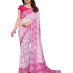 Moda Rapido Geometric Printed Saree With Blouse Piece-picture-35