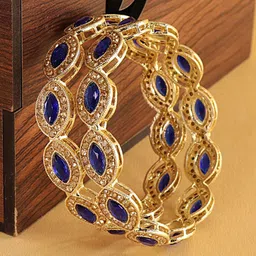 LAVAZZA Set Of 2 Amercian Diamond Studded Kada Bangles image 5