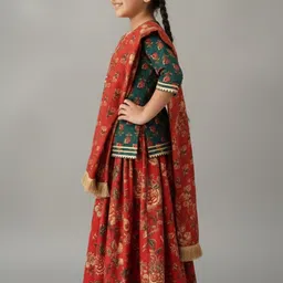 Baal Leela Girls Printed Ready to Wear Lehenga & Blouse With Dupatta image 3