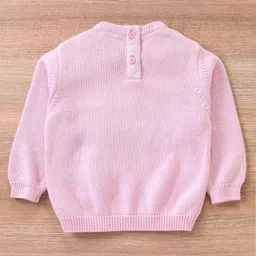 Babyoye Full Sleeves Cotton Pullovers Snowflake Embroidery - Pink image 2