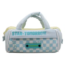 Asera Large Capacity Check Design Pencil Pouch for Kids & Students | Stylish Stationery Organizer with Multiple Compartments & Zippers | School, Office & Return Gift (Blue) image 2