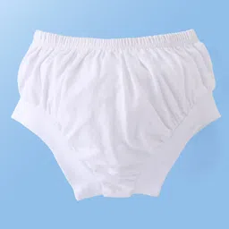 Doodle Poodle 100% Cotton Knit Briefs with Star Striped & Text Print - White & Red image 3