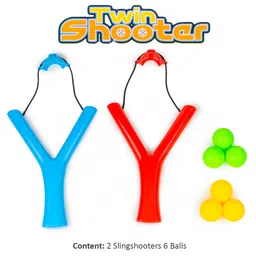 Ratnas Twin Sling Shot Shooter With Ball - Multicolor image 4
