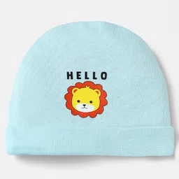 Doodle Poodle Interlock Knit Cap Mittens & Booties Set with Animal Print Pack of 2 Light Blue & Orange - Diameter 11 cm image 4