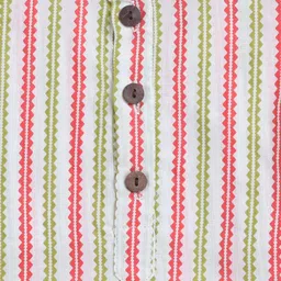 The Magic Wand Cotton Woven Full Sleeves Chevron Printed Kurta Pant Set - Peach image 5