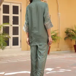 Rain & Rainbow Women Embroidered Co-ord Set image 4