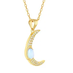 GIVA 92.5 Sterling Silver Moon Pendant with Chain for Women image 4