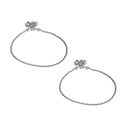 Teejh Kuvira Silver Oxidized Anklets image 4