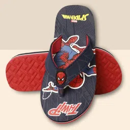 Kidsville Spiderman Printed Navy & Red Flip Flops image 4