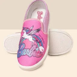 Kidsville Barbie Printed Pink & Blue Casual Slip-Ons image 4