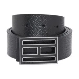 Tommy Hilfiger Black & Navy Baxters Leather Reversible Belt For Men-picture-13