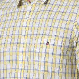 Louis Philippe Sport Yellow Cotton Slim Fit Checks Shirt image 4