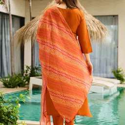 SHREE KHODAL FASHION Women Ethnic Motifs Embroidered Regular Thread Work Kurta with Trousers & With Dupatta image 2