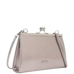 Fastrack Silver PU Solid Clutch image 2