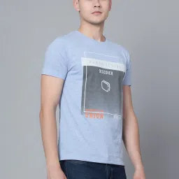 Cantabil Sky Melange Cotton Regular Fit Printed T-Shirt image 4