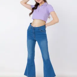 Zink London Blue Blended Regular Fit High Rise Jeans image 4