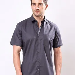 Stylox Men Solid Spread Collar Cotton Casual Shirt-image-31