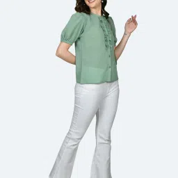 Zink London Green Regular Fit Top image 4