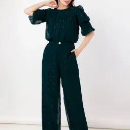 Zink London Teal Self Design Top image 4